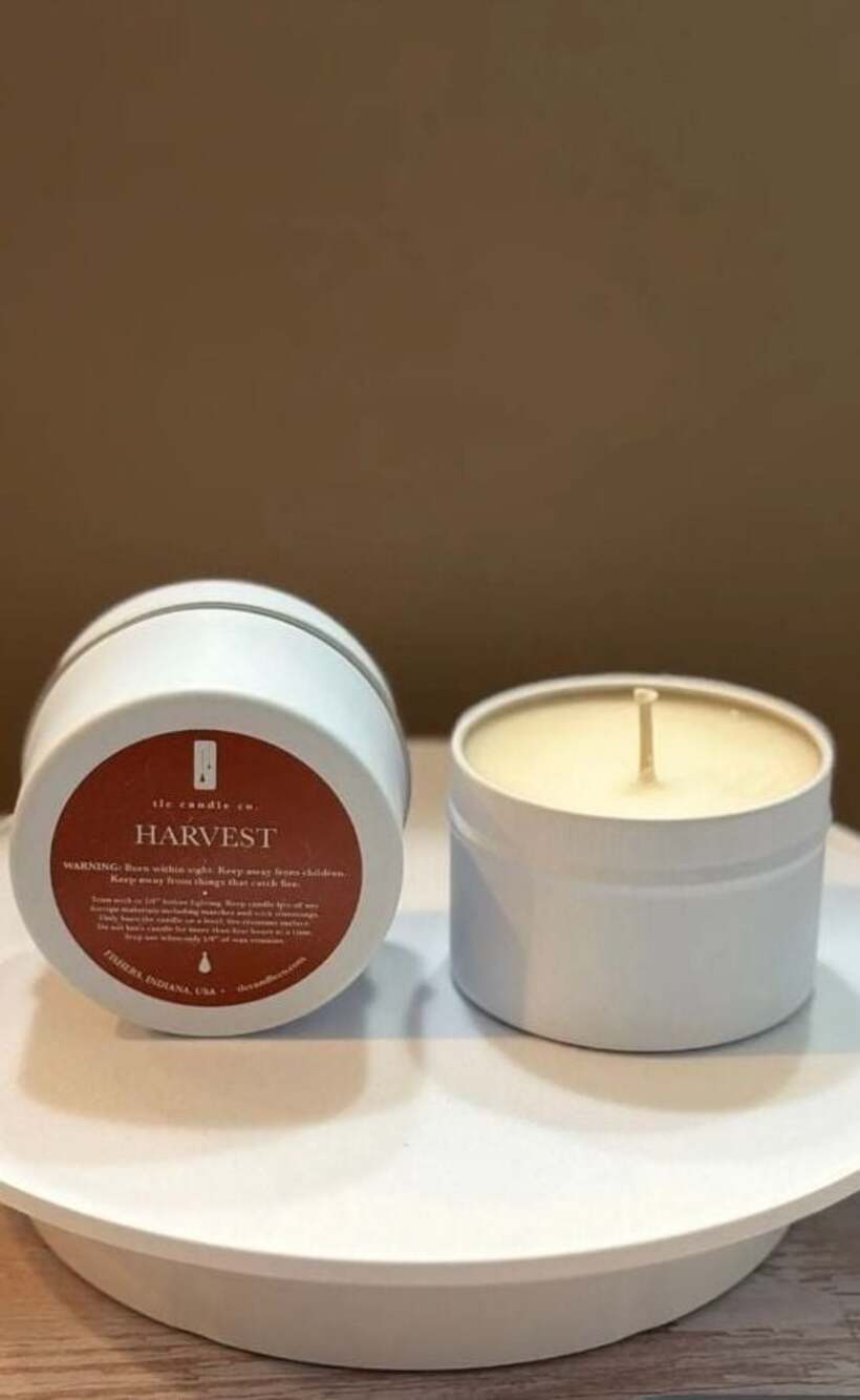 tlc candle co. Harvest Scented Tin Candle